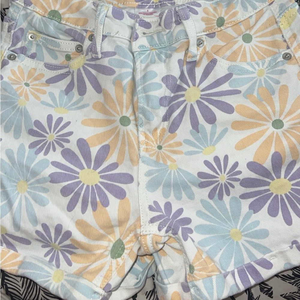 floral jean shorts
